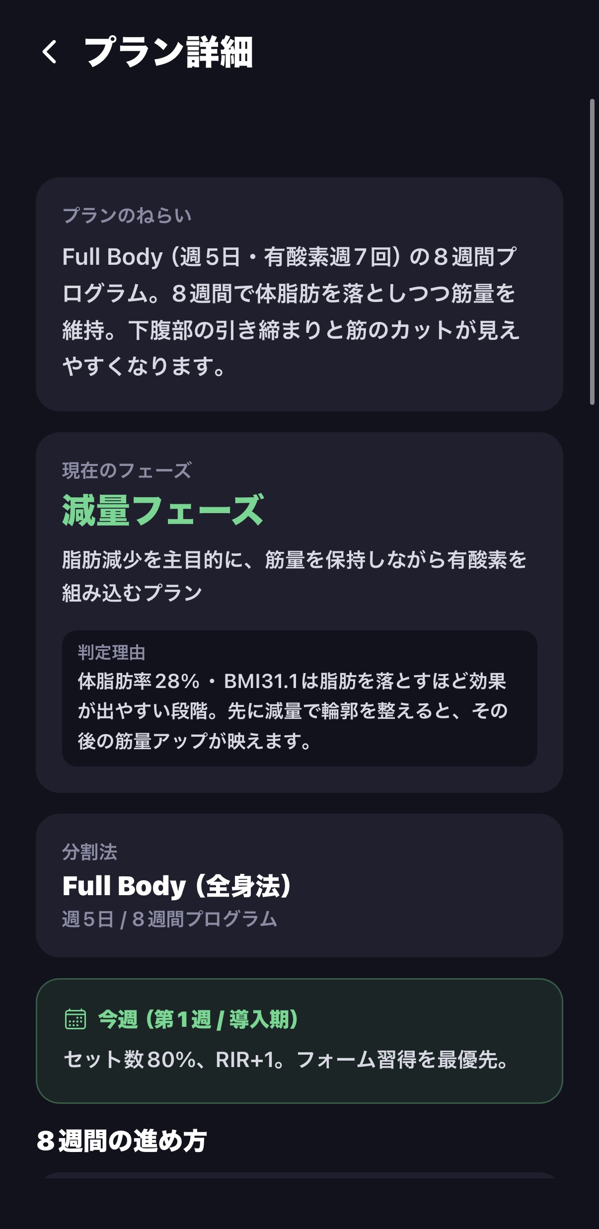 プラン詳細画面